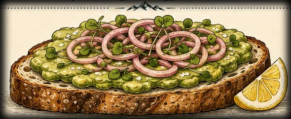 Coastal Avocado Tartine, illustrated