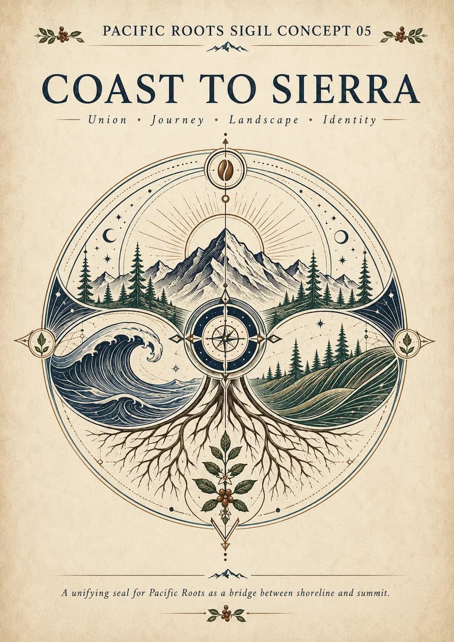 Coast to Sierra sigil — Union, Journey, Landscape, Identity