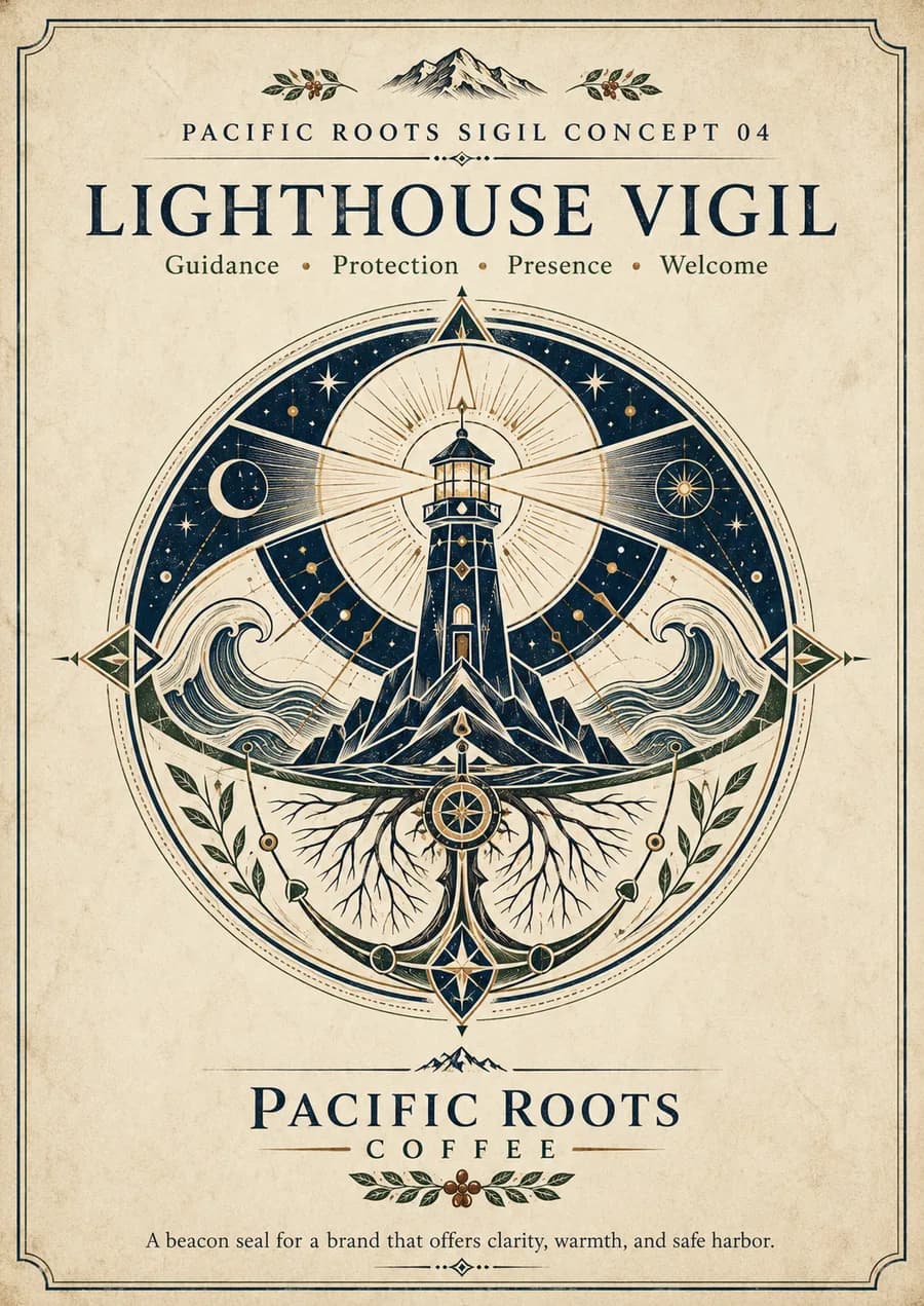 Lighthouse Vigil sigil — Guidance, Protection, Presence, Welcome