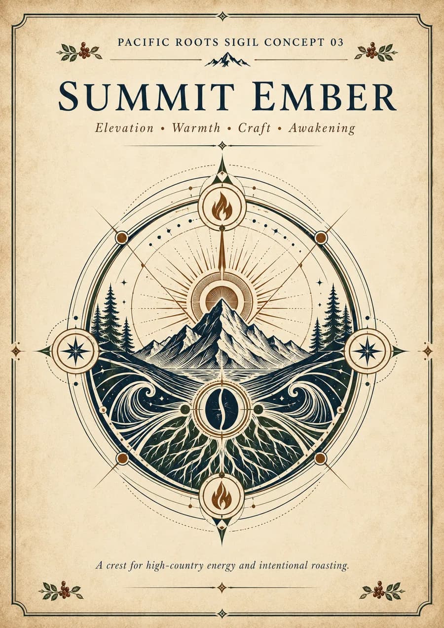 Summit Ember sigil — Elevation, Warmth, Craft, Awakening